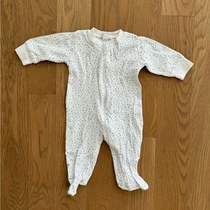 Kissy Kissy Superstars Zip Footie in White & Blue - Size 3-6M